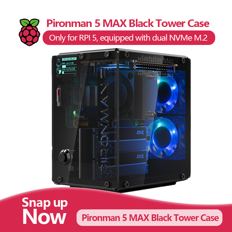 Argon One V3 M.2 Nvme Case - Pironman 5 MAX, czarna obudowa typu