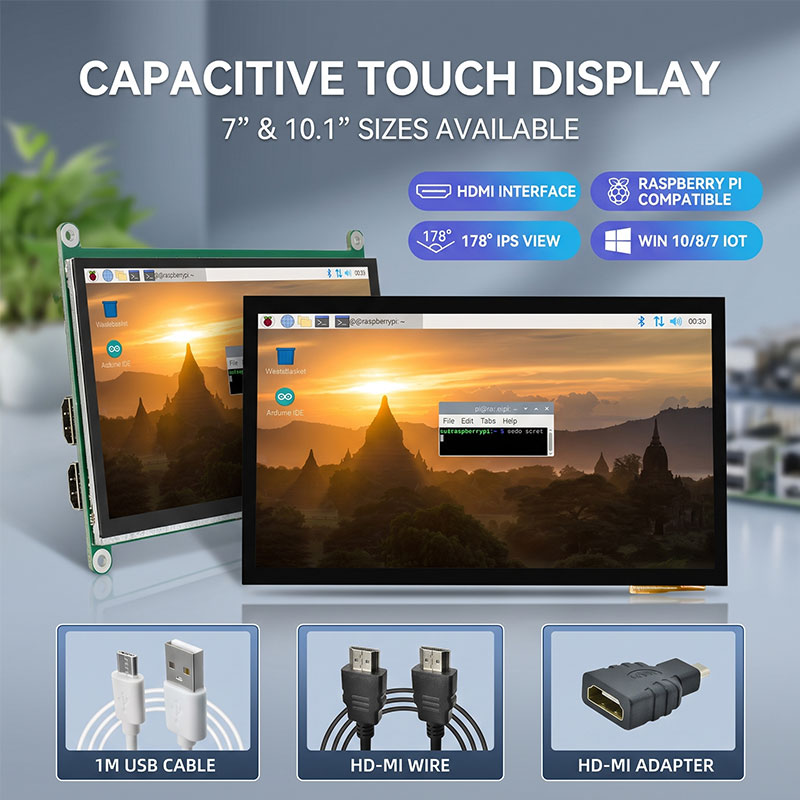 Wyświetlacz dotykowy IPS HDMI  – Raspberry Pi 10.1 Inch Capacitive Touch Screen Ips recenzja i cena